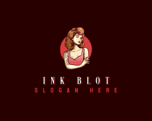 Retro Pinup Woman Logo