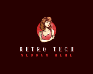 Retro Pinup Woman logo design