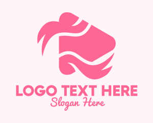 Ribbon - Pink Ribbon Media Player logo design