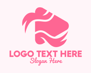 Triangular - Pink Ribbon Media Player logo design