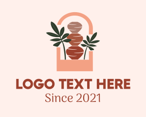 Vase - Tropical Leaf Decor logo design