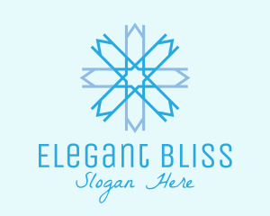 Blue Geometric Snowflake  Logo