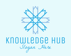 Blue Geometric Snowflake  Logo