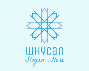 Blue Geometric Snowflake  Logo