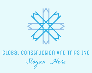 Weather - Blue Geometric Snowflake logo design