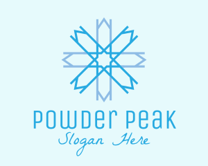 Ski - Blue Geometric Snowflake logo design