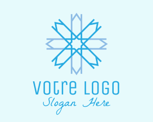 Winter - Blue Geometric Snowflake logo design