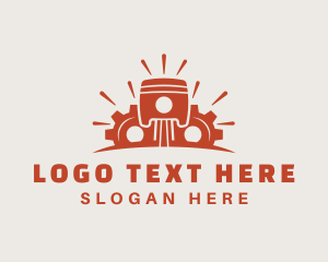 Engine - Mechanical Cog Piston logo design