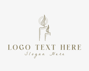 Home Decor - Flame Candle Light logo design