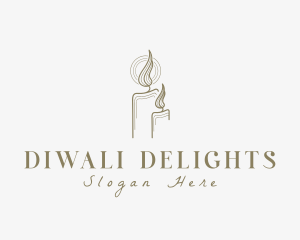 Diwali - Flame Candle Light logo design