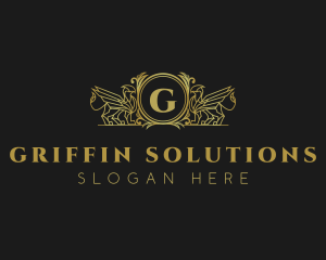 Griffin - Golden Mythical Griffins logo design