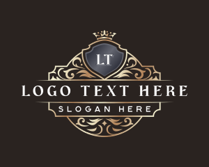 High End - Crown Shield Ornament logo design