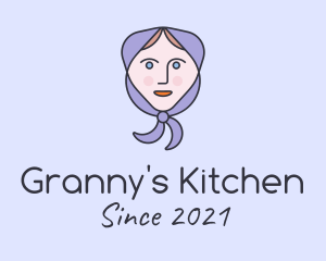 Granny - Country Woman Scarf logo design