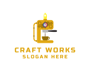 Maker - Steampunk Coffee Maker logo design