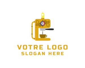 Machinery - Steampunk Coffee Maker logo design