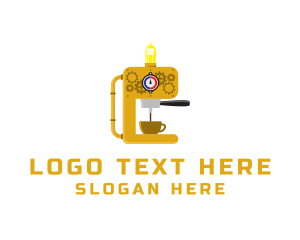 Yellow - Steampunk Coffee Maker logo design