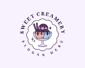 Sundae Ice Cream logo design