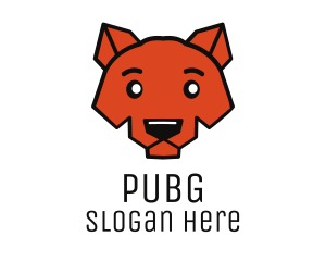 Orange Puppy - Cute Coyote Head logo design