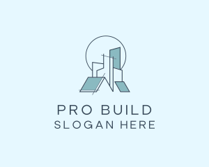 Housing Architecture Blueprint logo design