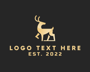 Deer - Golden Wild Deer logo design