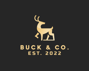 Golden Wild Deer logo design