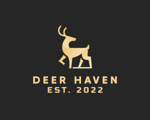 Golden Wild Deer logo design