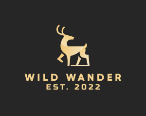 Golden Wild Deer logo design