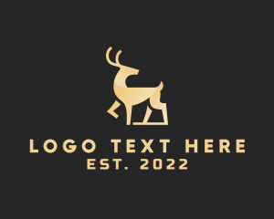 Stag - Golden Wild Deer logo design