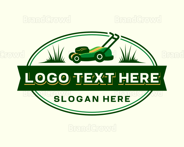 Lawn Mower Grass Cut Logo