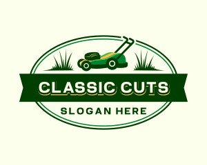 Lawn Mower Grass Cut logo design