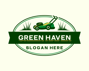 Lawn Mower Grass Cut logo design