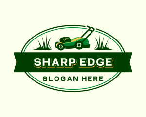 Lawn Mower Grass Cut logo design