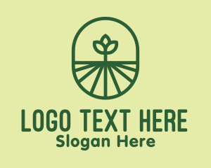Vegetarian - Green Monoline Plant logo design