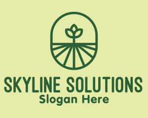 Green Monoline Plant logo design