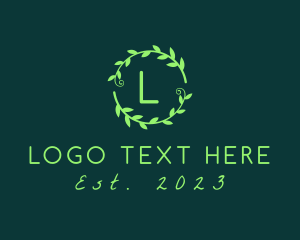 Event - Natural Leaves Wreath logo design