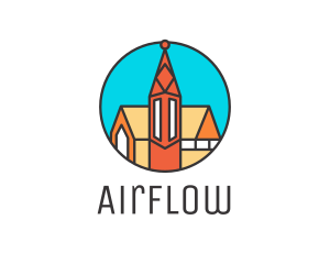 Colorful Cathedral Structure logo design