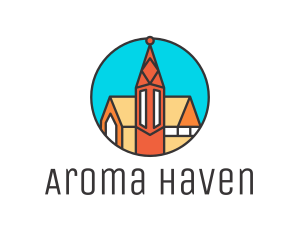 Colorful Cathedral Structure logo design