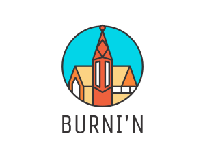 Colorful Cathedral Structure logo design