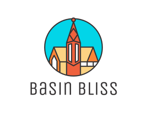 Colorful Cathedral Structure logo design