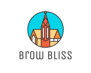 Colorful Cathedral Structure logo design