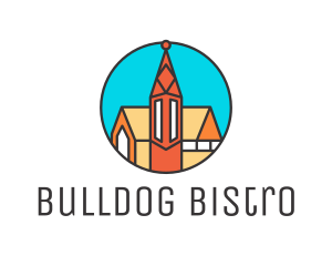 Colorful Cathedral Structure logo design