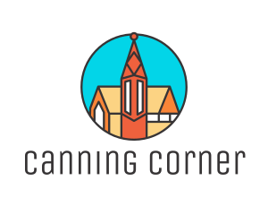 Colorful Cathedral Structure logo design