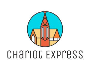 Colorful Cathedral Structure logo design