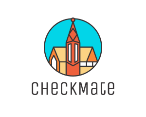 Colorful Cathedral Structure logo design