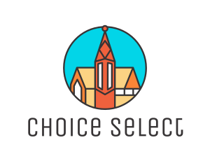 Colorful Cathedral Structure logo design