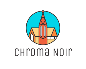 Colorful Cathedral Structure logo design