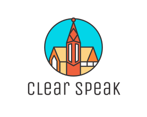 Colorful Cathedral Structure logo design