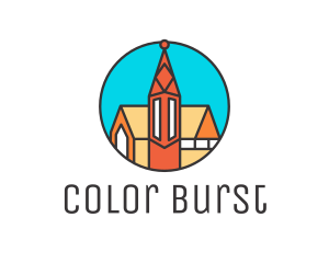 Colorful Cathedral Structure logo design