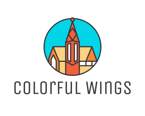 Colorful Cathedral Structure logo design