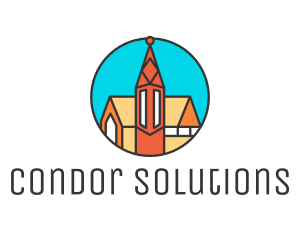 Colorful Cathedral Structure logo design